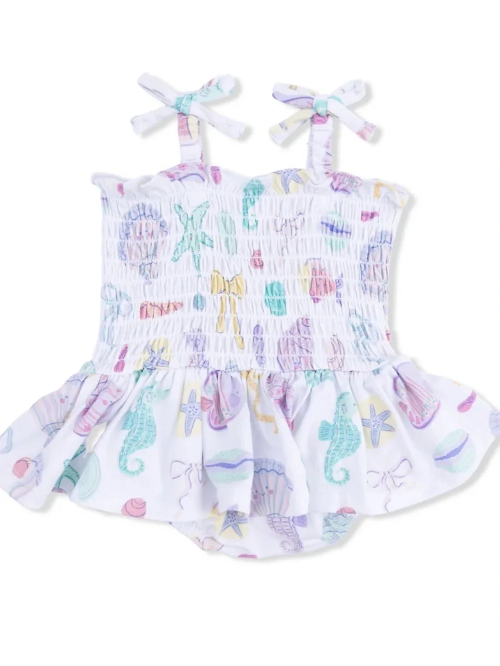 Angel Dear Beach Days Smocked Bubble with Skirt 12-18 18-24 months